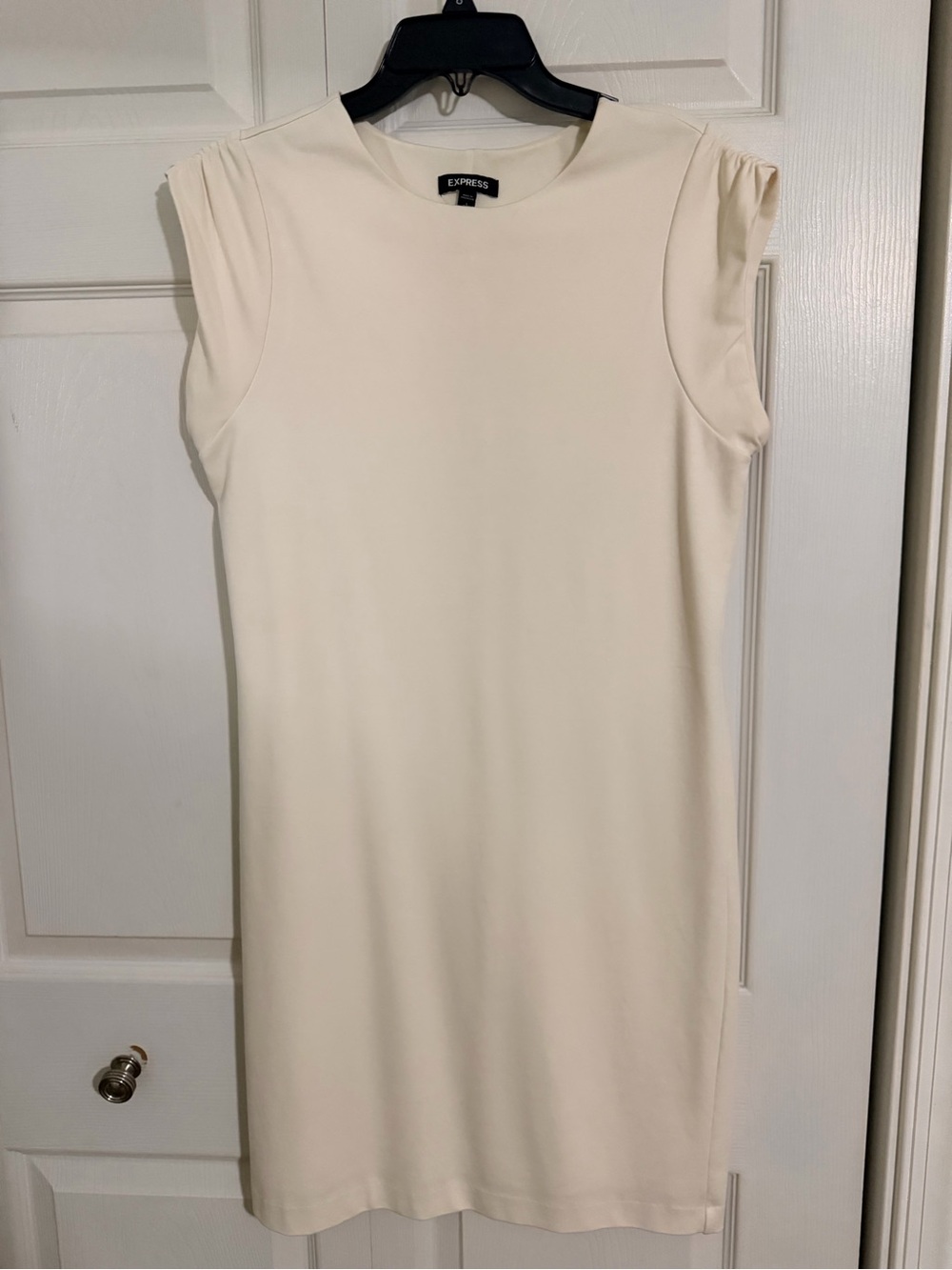 Express Cream Cap-Sleeve Shift Dress